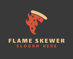 Flaming Pizza Gourmet logo design