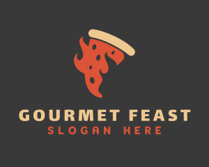 Flaming Pizza Gourmet logo design