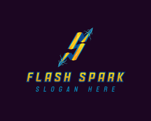 Lightning Bolt Spark  logo design