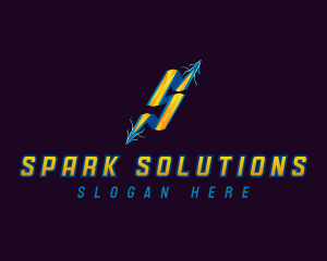 Lightning Bolt Spark  logo design