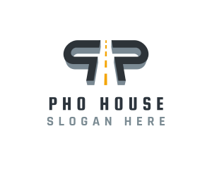 Expressway Road Letter P logo design