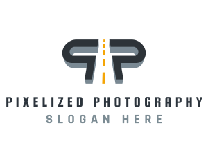 Expressway Road Letter P logo design