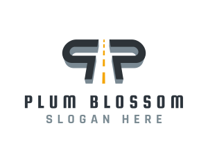 Expressway Road Letter P logo design