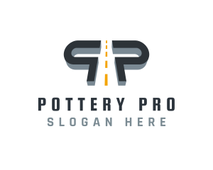 Expressway Road Letter P logo design