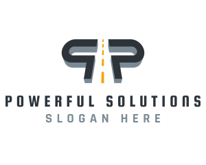 Expressway Road Letter P logo design