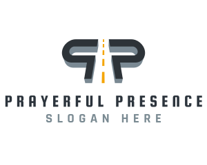 Expressway Road Letter P logo design