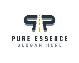 Expressway Road Letter P logo design