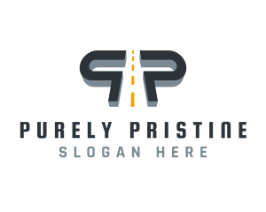 Expressway Road Letter P logo design