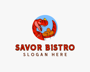 Dinosaur Chicken Bucket logo design