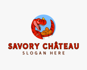 Dinosaur Chicken Bucket logo design