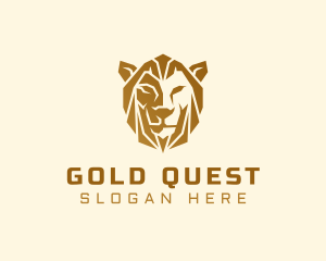 Gold Premium Lion logo design