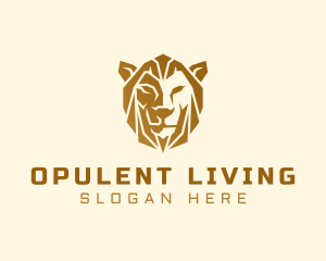 Gold Premium Lion logo design