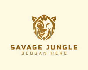 Gold Premium Lion logo design