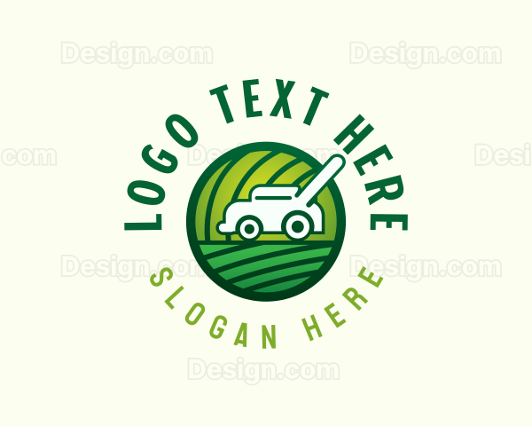 Landscaping Lawn Mower Logo