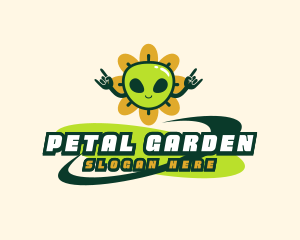 Flower Alien Martian logo design