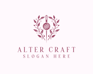 Pin Wreath Sewing Tailor logo design