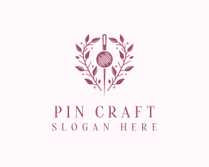 Pin Wreath Sewing Tailor logo design