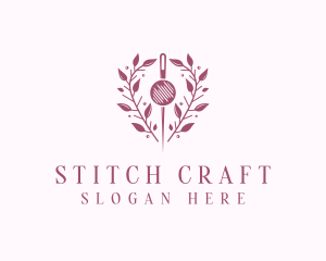 Pin Wreath Sewing Tailor logo design