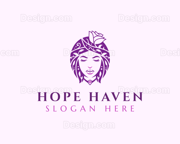 Floral Woman Fashion Logo