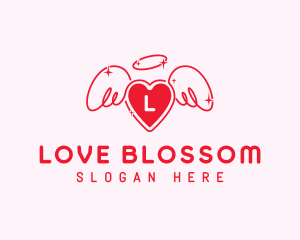 Angel Love Heart logo design