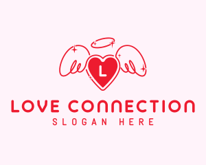 Angel Love Heart logo design