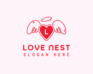 Angel Love Heart logo design