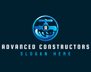 Water Faucet Plumbing logo design