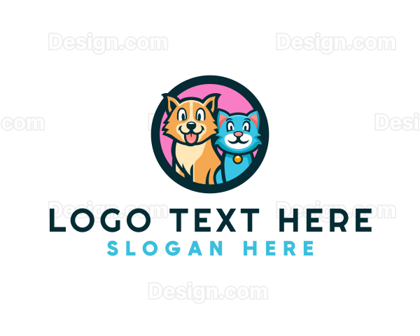 Cat Dog Veterinarian Logo