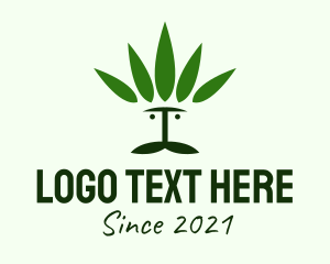 Weed Leaves Mustache logo
