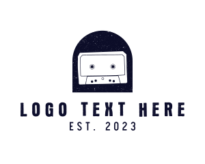 Grunge Cassette Tape Badge logo