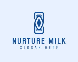 Milk Bottle Drink logo design