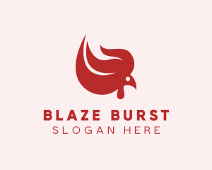 Flaming Chicken Restaurant  logo design