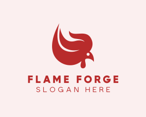 Flaming Chicken Restaurant  logo design