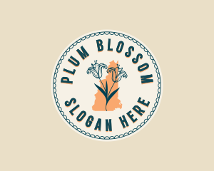 New Hampshire Flower Lily logo design