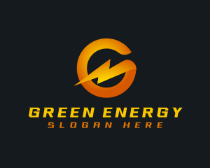 Energy Bolt Letter G logo design