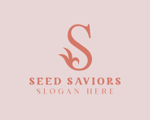 Floral Letter S logo design