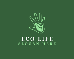 Eco Garden Hand  logo design