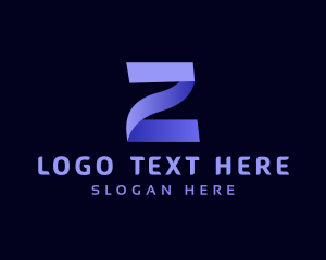 Origami Fold Ribbon Letter Z logo