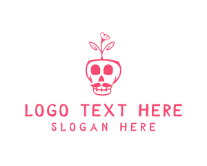 Skull Plant Flower logo