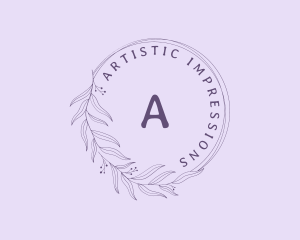 Organic Floral Wreath Cosmetics  logo design