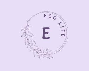 Organic Floral Wreath Cosmetics  logo design