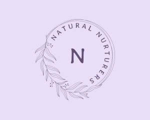 Organic Floral Wreath Cosmetics  logo design