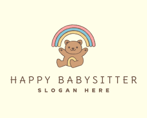 Teddy Bear Rainbow logo design