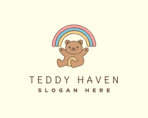 Teddy Bear Rainbow logo design