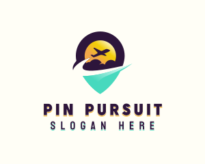 Travel Location Pin Airplane logo