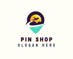 Travel Location Pin Airplane logo