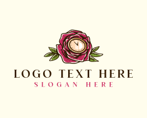 Rose Clock Floral logo