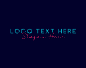 App - Nightlife Neon Wordmark logo design