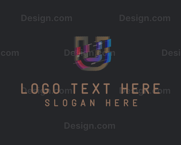 Gradient Glitch Letter U Logo