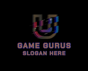 Gradient Glitch Letter U logo